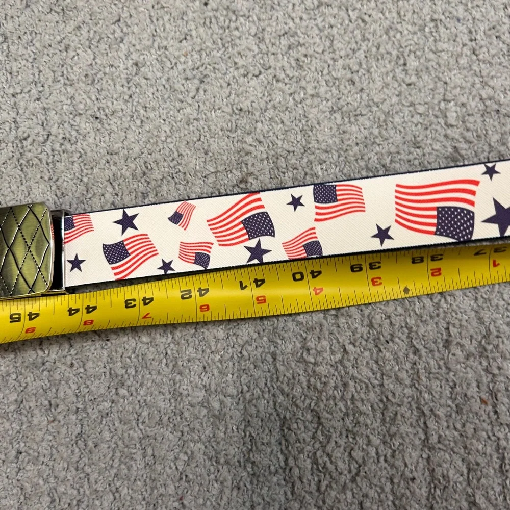 GolfKnickers‎ Golf Belt 4th Of July USA Flag OS White Patriotic Americana Preppy